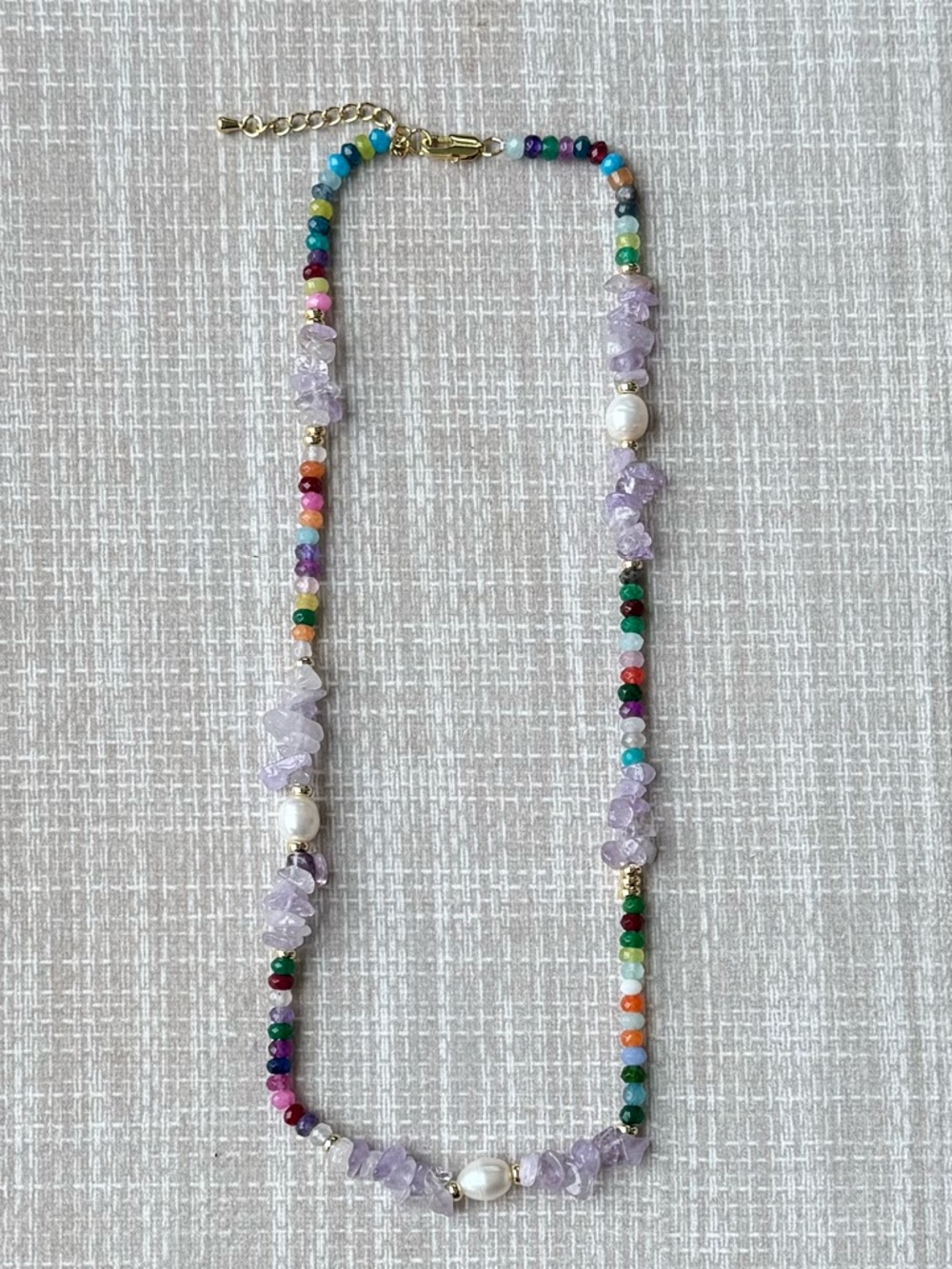 NWOT Tuckernuck Rainbow Gemstone and Pearl Necklace